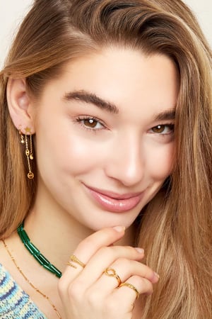Earrings falling star  Gold Color Stainless Steel h5 Picture3